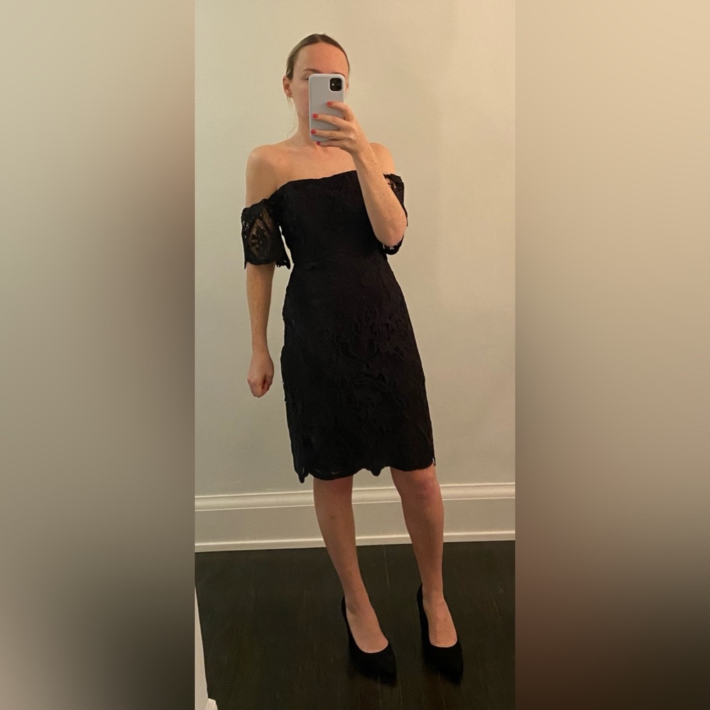 BB Dakota black lace off-shoulder dress